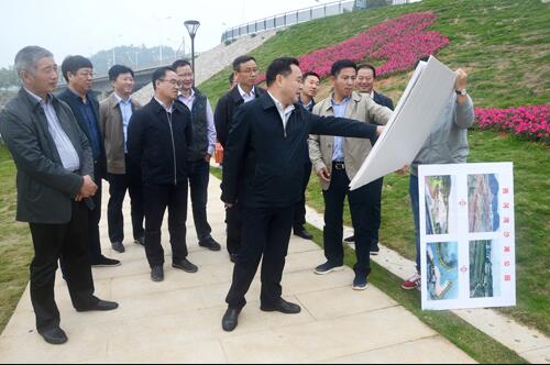 上饒市人大副主任、鄱陽縣縣委書記張禎祥蒞臨新昌南湖西河濕地公園項目